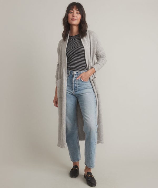 Quinn Duster Cardigan in Frost Grey