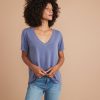 Boyfriend V-Neck Tee in Spectrum Blue - Image 3