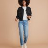 Lydia Textured Stripe Top in Natural/Black Stripe - Image 5