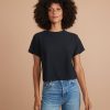Lydia Textured Stripe Top in Faded Black/Black Stripe - Image 4