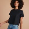 Lydia Textured Stripe Top in Faded Black/Black Stripe - Image 3